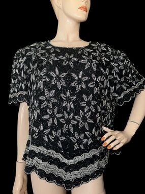 Vintage Beaded Papell Boutique Evening Top